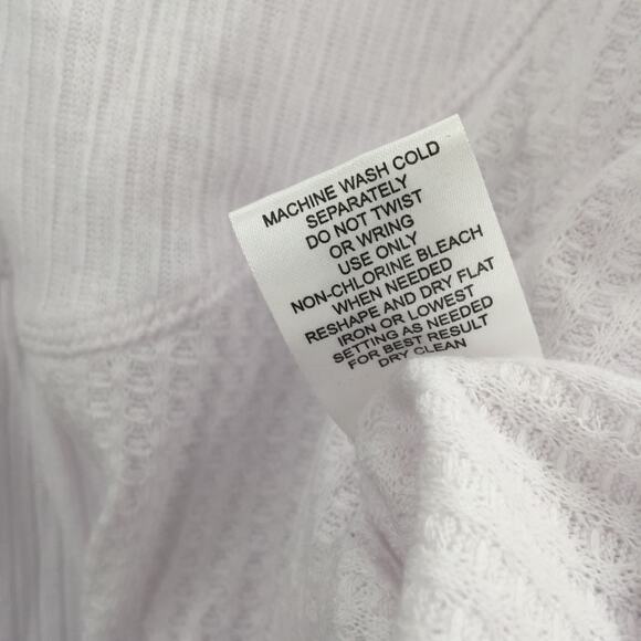 Sweet Romeo Women's Optic White Waffle Knit Thermal Top Henley Neck Size 1X NWT - Picture 7 of 7